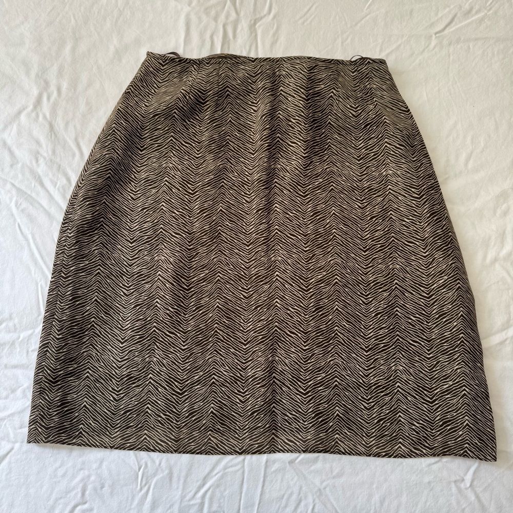 Vintage Brown Zebra Knee-Length Skirt